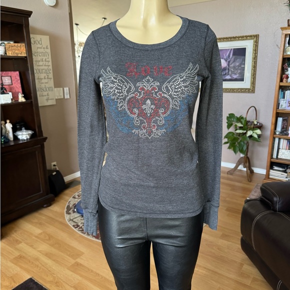 Jake’s gray, silver, red & blue long sleeve top-size S - Picture 6 of 9